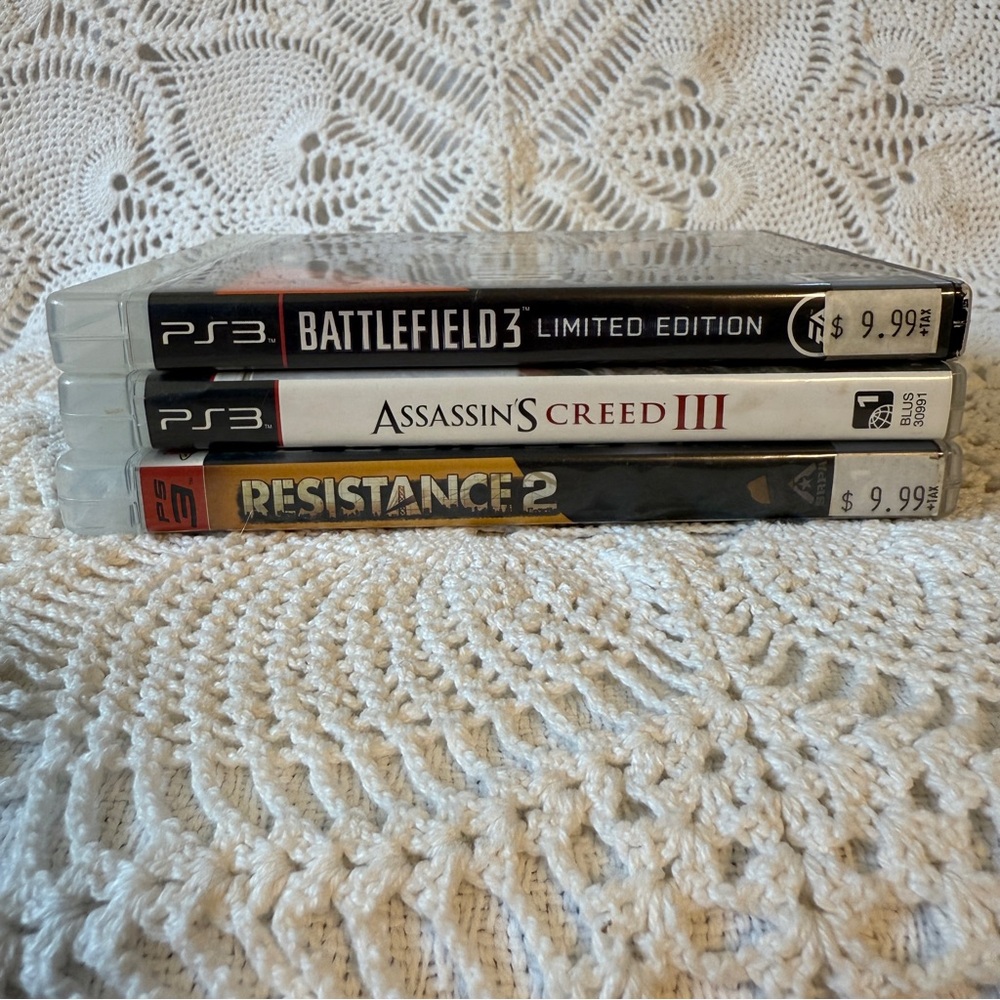 PS3 Game Bundle - Battlefield 3, Assassin's Creed III, Resistance 2